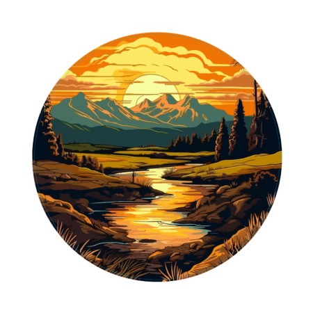 Naplemente - Színes nyomtatott matrica