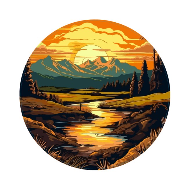 Naplemente - Színes nyomtatott matrica