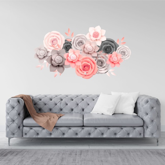 Papír virágok - Nyomtatott matrica