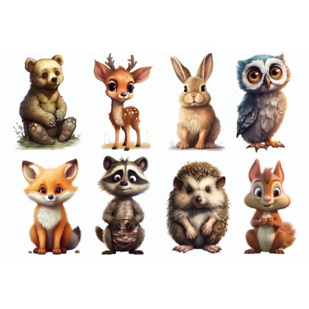 Erdei állatkák - Színes matrica csomag