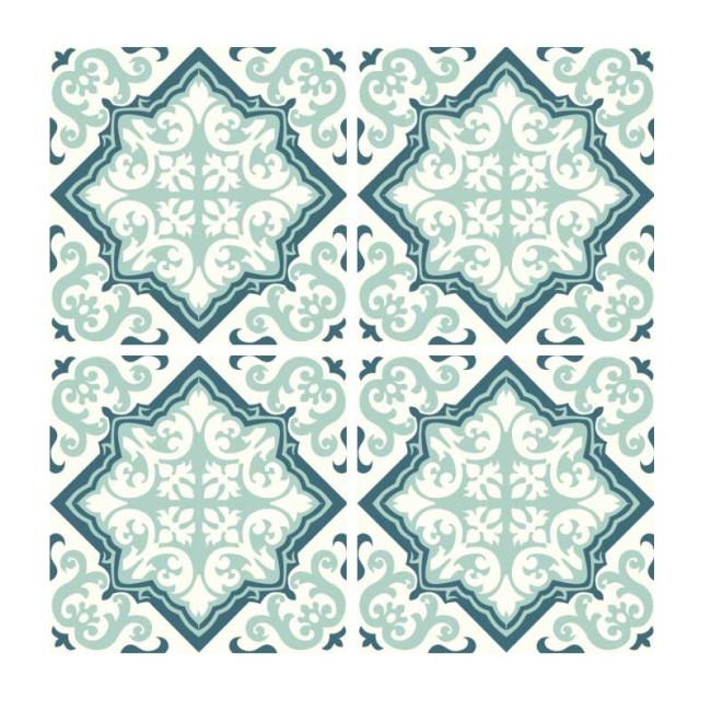 Csempe matrica - Kék - 4 darab