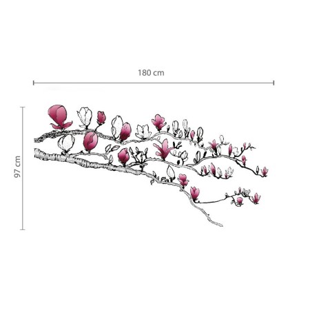 Hatalmas magnólia virágok és 3D pillangók - Matrica csomag