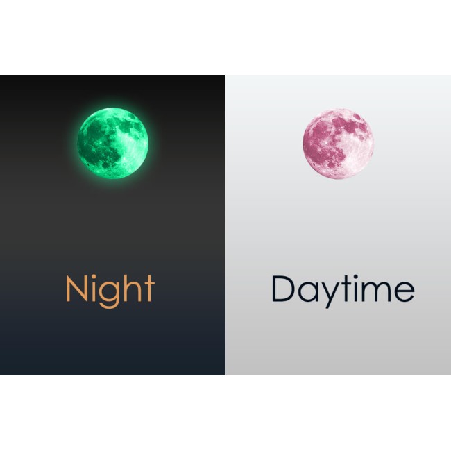 Rózsaszín Hold- Foszforeszkáló matrica