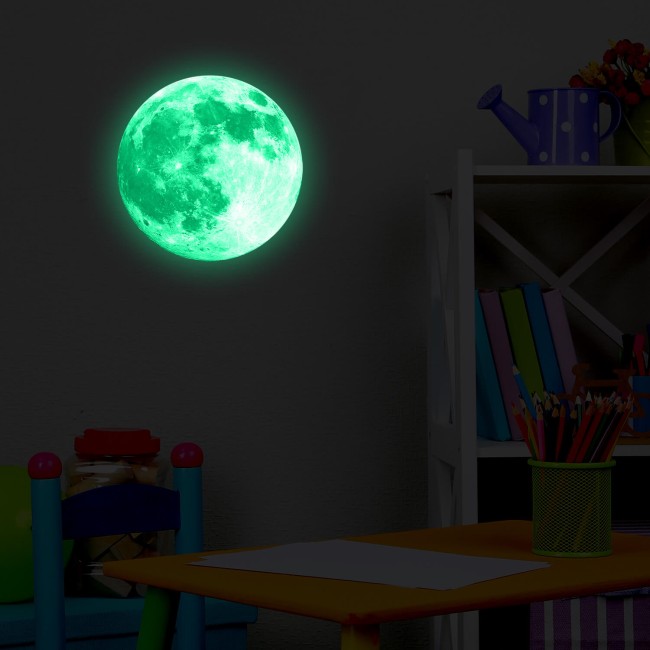 Rózsaszín Hold- Foszforeszkáló matrica