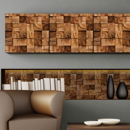 Négyzet alakú famintás - Barna matrica 