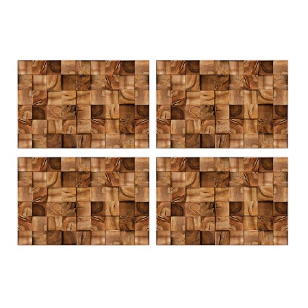 Négyzet alakú famintás - Barna matrica 