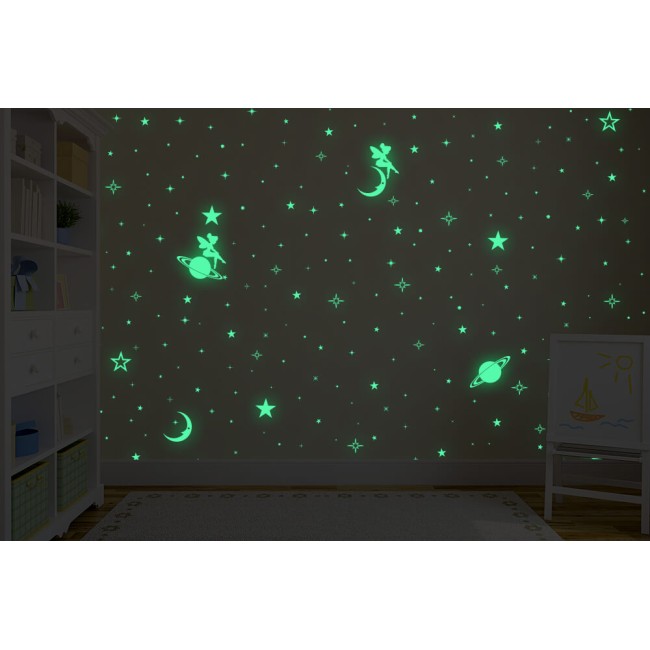 Tündérek az égen - Foszforeszkáló falmatrcia