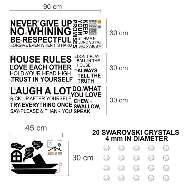 Házirend és Swarovski kristályok - Falmatrica 