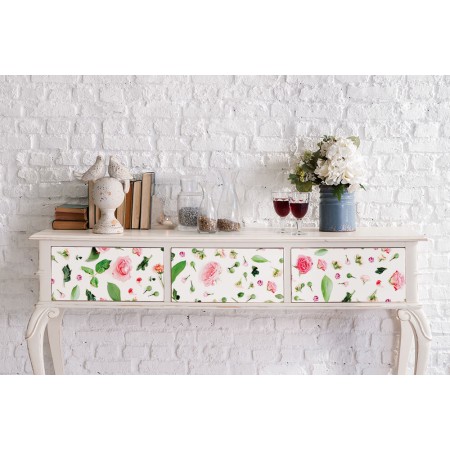 Rózsaszin virág minta - Matrica csomag