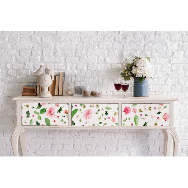 Rózsaszin virág minta - Matrica csomag