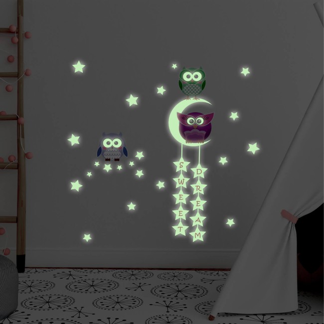 Éjjeli baglyok - Foszforeszkáló falmatrica