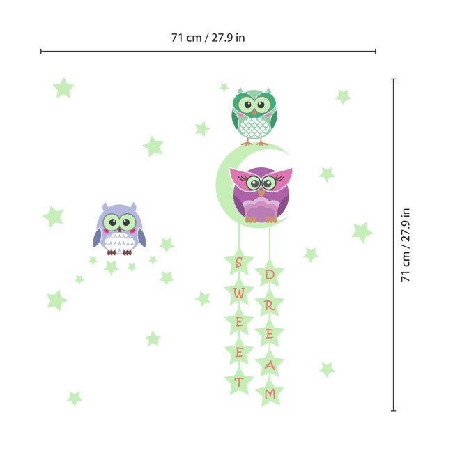 Éjjeli baglyok - Foszforeszkáló falmatrica