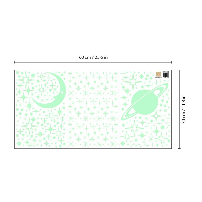 Hold és csillagok - Foszforeszkáló matrica