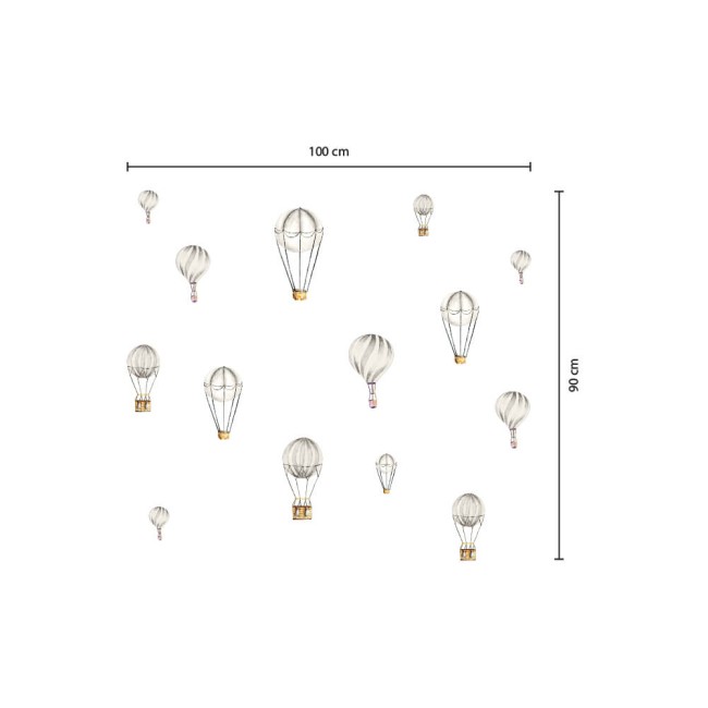 Akvarell hőlégballonok - Falmatrica