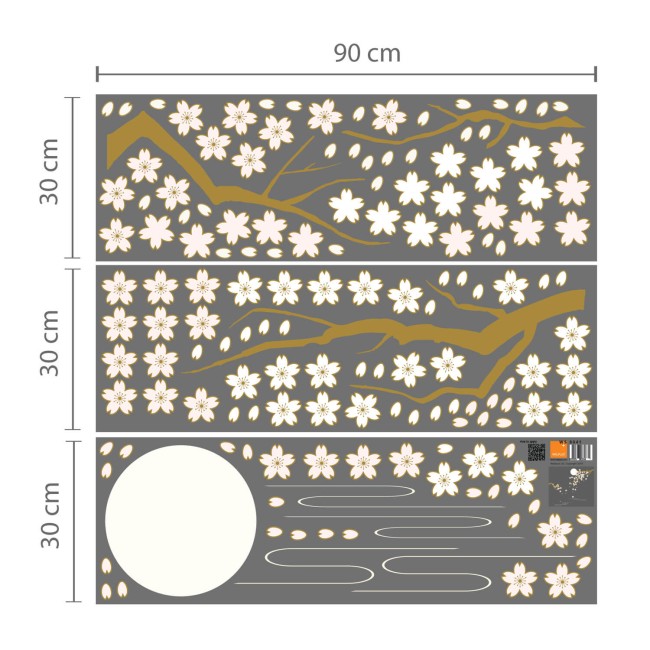 Cseresznyevirág a holdfény alatt - Falmatrica