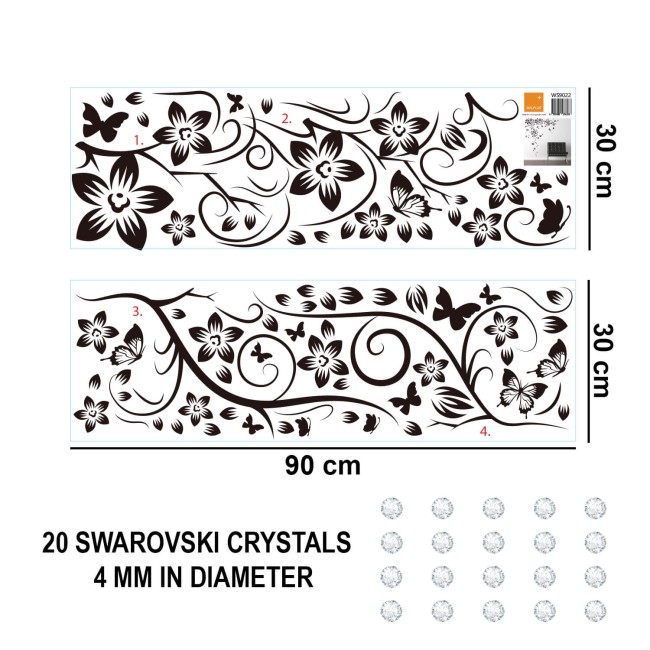 Indák és pillangók Swarovski kristályokkal - Falmatrica