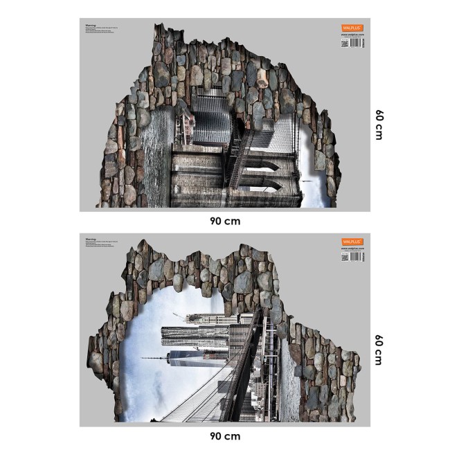 Kilátás a 3D-s falon keresztül - Brooklyn Bridge