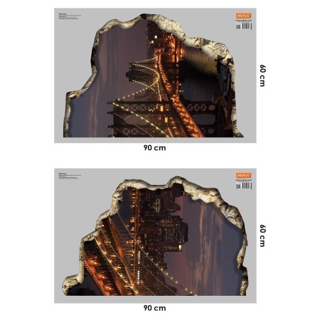 Kilátás a 3D-s falon keresztül - New York Bridge