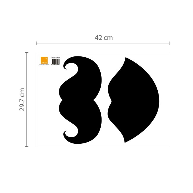 Krétával írható matrica - Ajak és bajusz