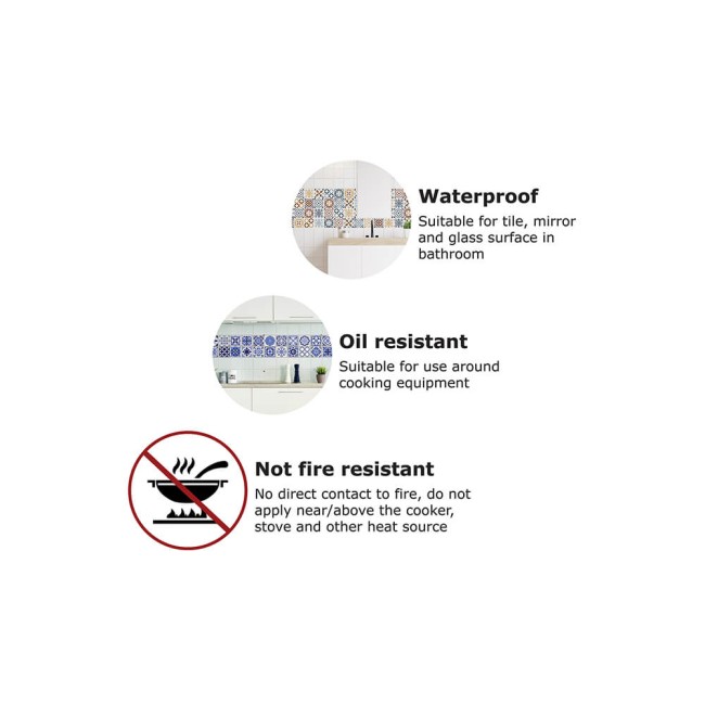 Csempe matrica - Spanish and Moroccan Blue - 24 drb - 10x10 cm