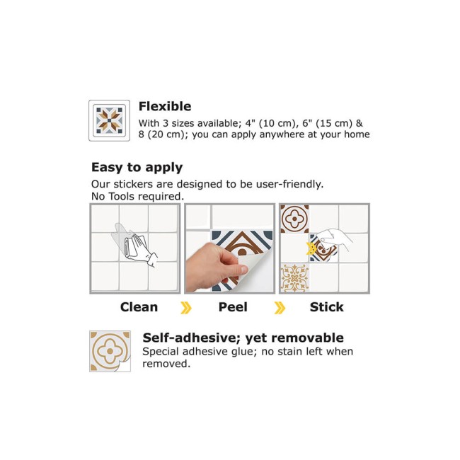 Csempe matrica - Azulejo - 24 drb - 10x10 cm