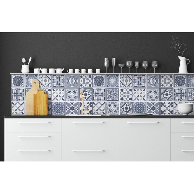 Csempe matrica -  Lisbon Blue - 24 drb - 15x15 cm