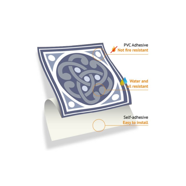 Csempe matrica -  Lisbon Blue - 24 drb - 15x15 cm