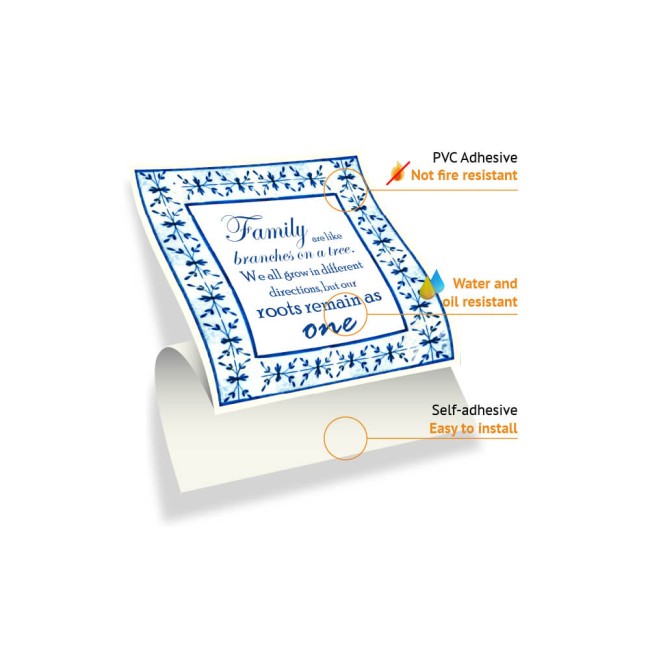 Csempe matrica - English Quote Vintage Blue - 24 drb - 15x15 cm