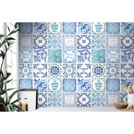 Csempe matrica - French Quote Classic Blue - 24 drb - 15x15 cm