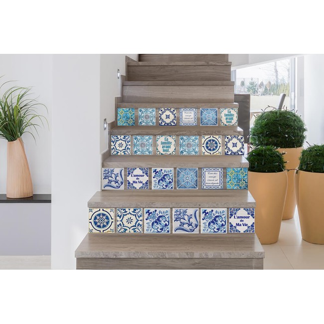 Csempe matrica - French Quote Classic Blue - 24 drb - 15x15 cm