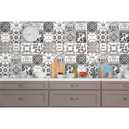 Csempe matrica - English Quote Retro Brown - 24 drb - 15x15 cm