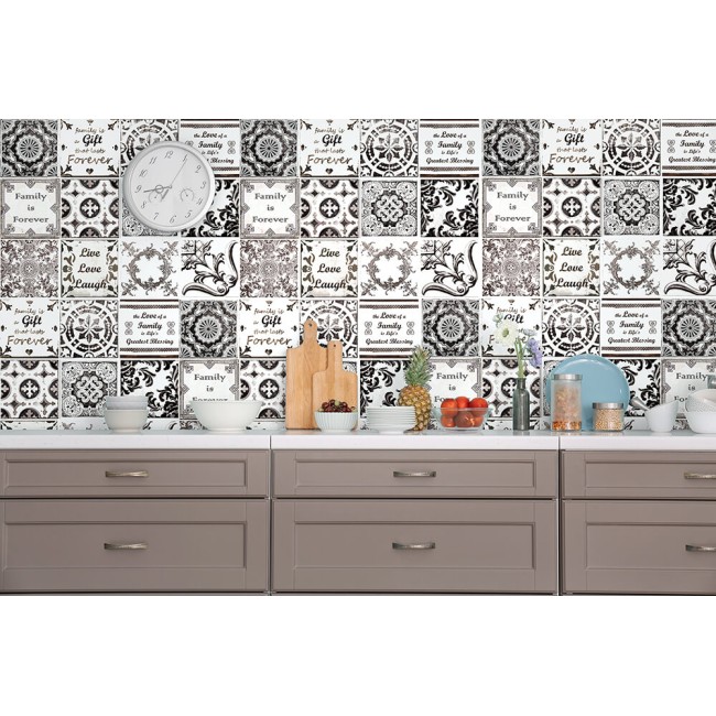 Csempe matrica - English Quote Retro Brown - 24 drb - 15x15 cm