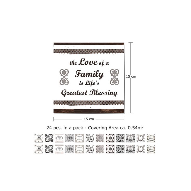 Csempe matrica - English Quote Retro Brown - 24 drb - 15x15 cm