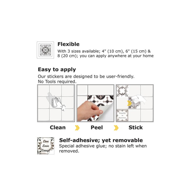 Csempe matrica - English Quote Retro Brown - 24 drb - 15x15 cm