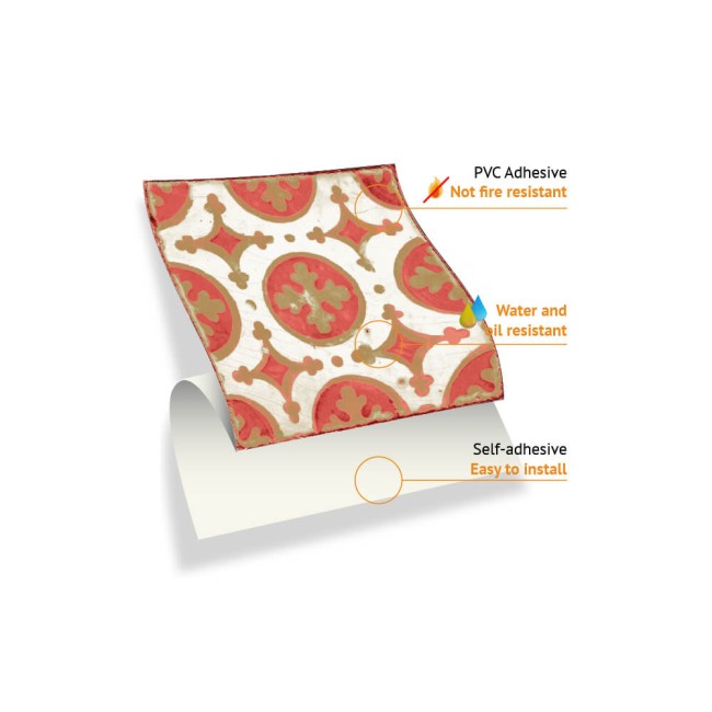 Csempe matrica - Vintage Porcelain - 24 drb - 15x15 cm