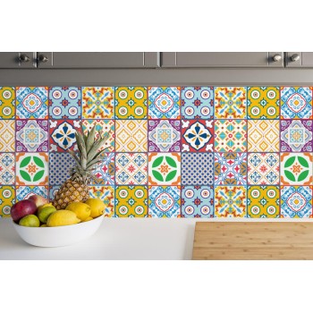 Csempe matrica - Classic Mediterranean Colourful Mixed SET 2 - 24 drb - 15x15 cm