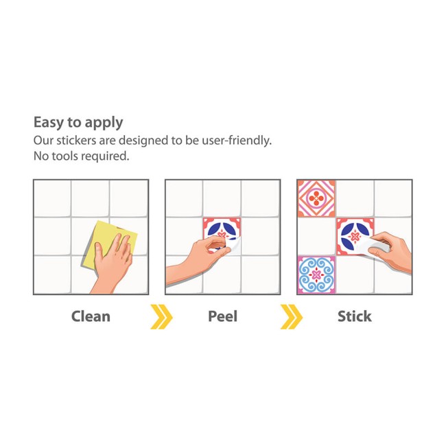 Csempe matrica - Classic Moroccan Colourful Mixed SET 2 - 24 drb - 15x15 cm