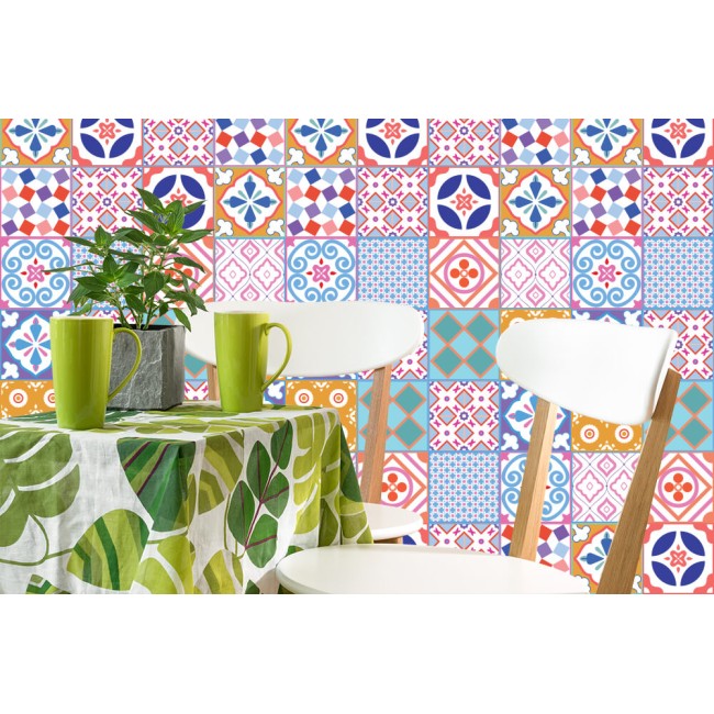 Csempe matrica - Classic Moroccan Colourful Mixed SET 2 - 24 drb - 15x15 cm