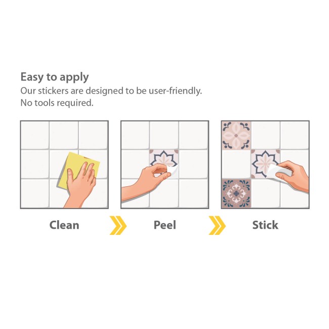 Csempe matrica - Menara Pink and Grey Cement Moroccan - 24 drb - 15x15 cm 