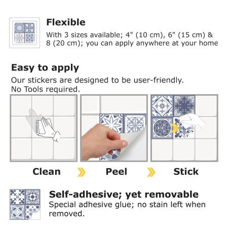 Csempe matrica - Lisbon Blue - 12 drb - 20x20 cm