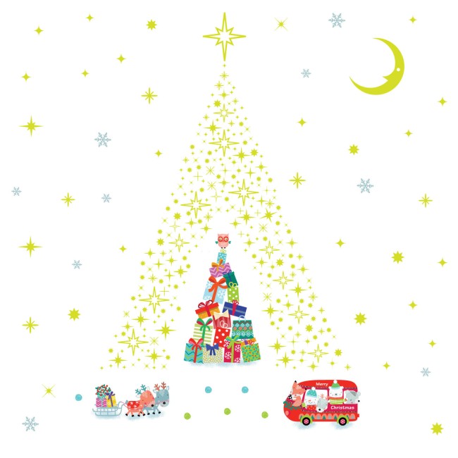 Karácsonyi színes matrica csomag + Foszfor csillagok