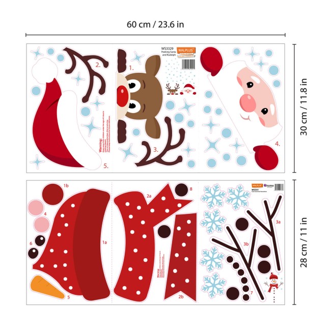 Kukucskáló Télapó - PVC matrica