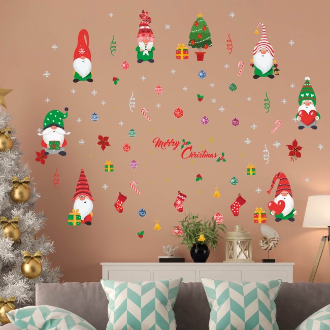 Aranyos karácsonyi manók - PVC matrica