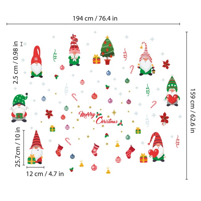 Aranyos karácsonyi manók - PVC matrica