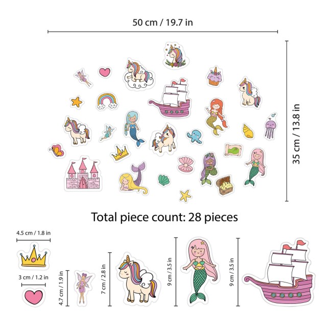 Egyszarvúak és sellők - Zselé matrica