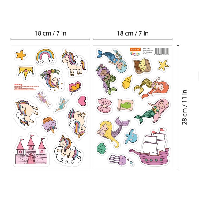 Egyszarvúak és sellők - Zselé matrica