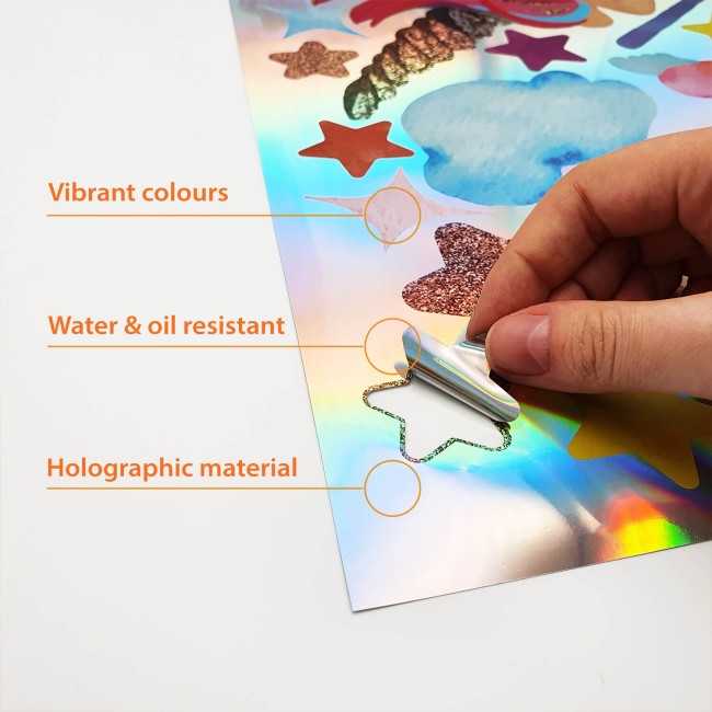 Egyszarvúak csillogó csillagokkal - Falmatrica